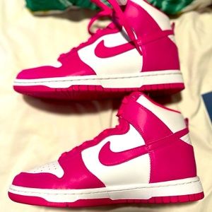 Hott pink Nike dunks high